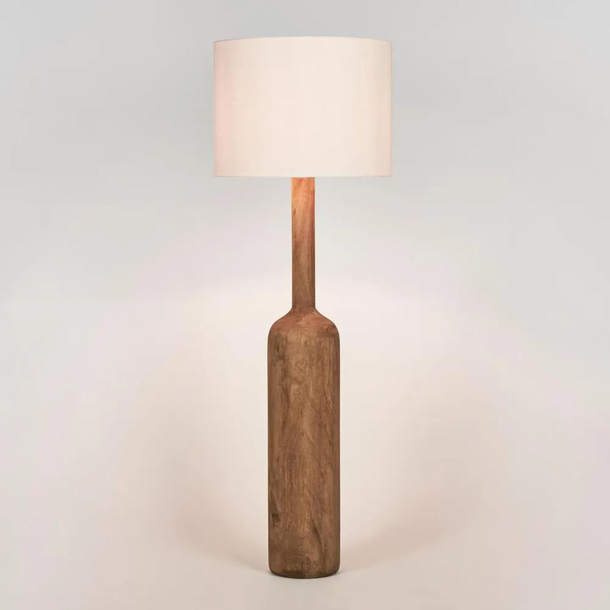 Flask Wood Floor Lamp Base Saddle - Base Only