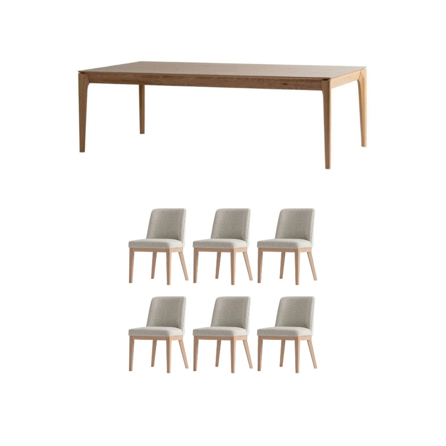 Hugo 7 Pce Dining Table + Kingston Chairs Bundle