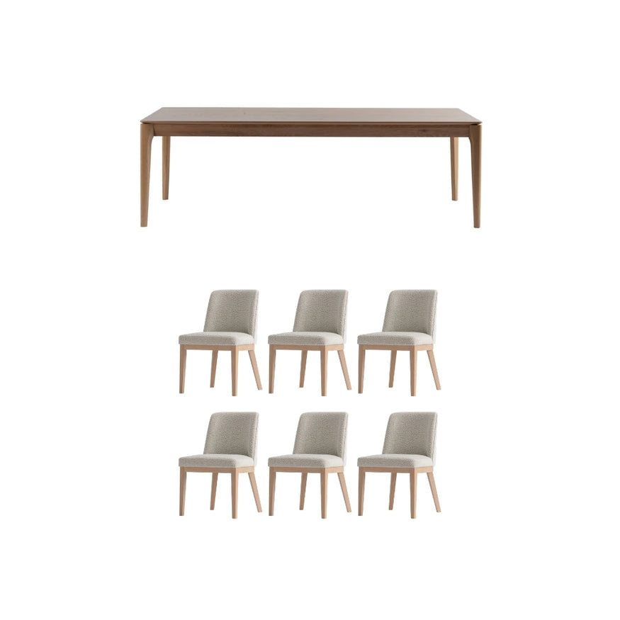 Hugo 7 Pce Dining Table + Kingston Chairs Bundle
