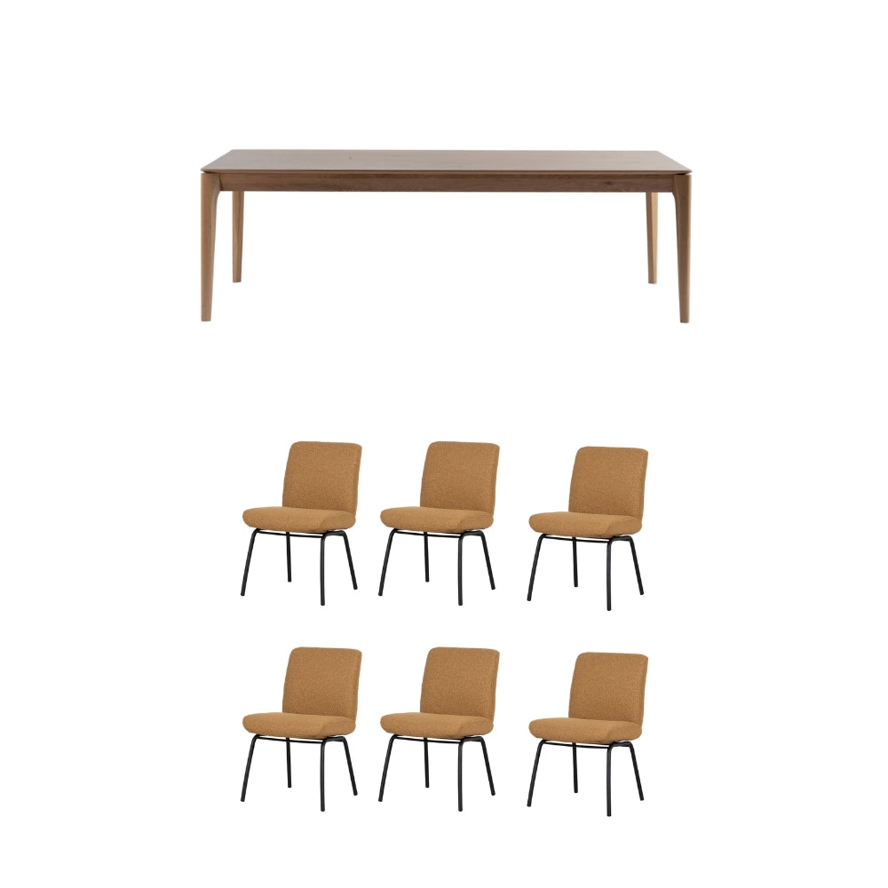 Hugo Dining Table + 6 Hygge 1000 Dining Chair Bundle