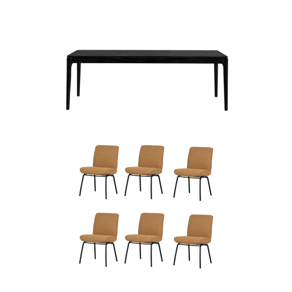 Hugo Dining Table + 6 Hygge 1000 Dining Chair Bundle