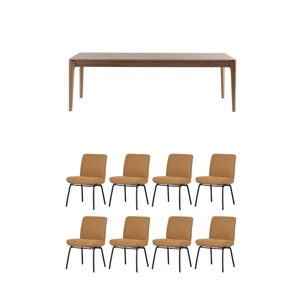 Hugo Dining Table + 8 Hygge 1000 Dining Chair Bundle