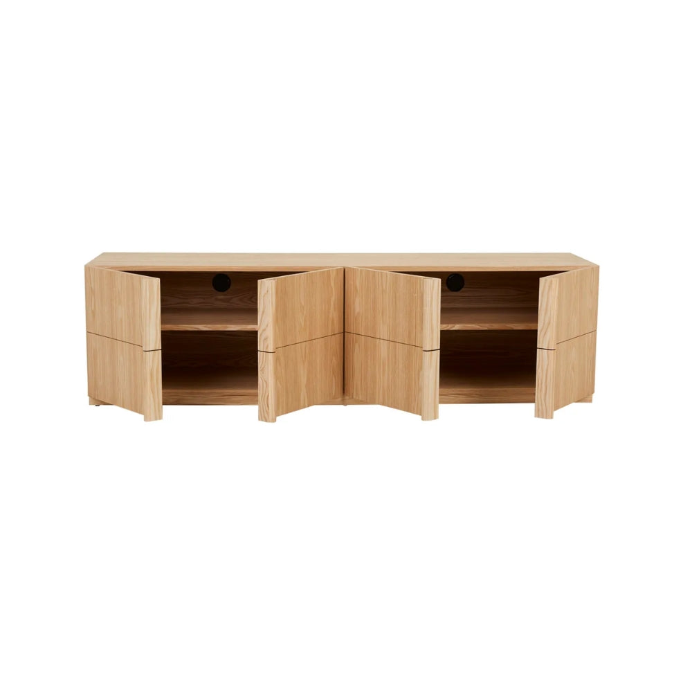 Kin 4 Door TV Unit in Natural Ash
