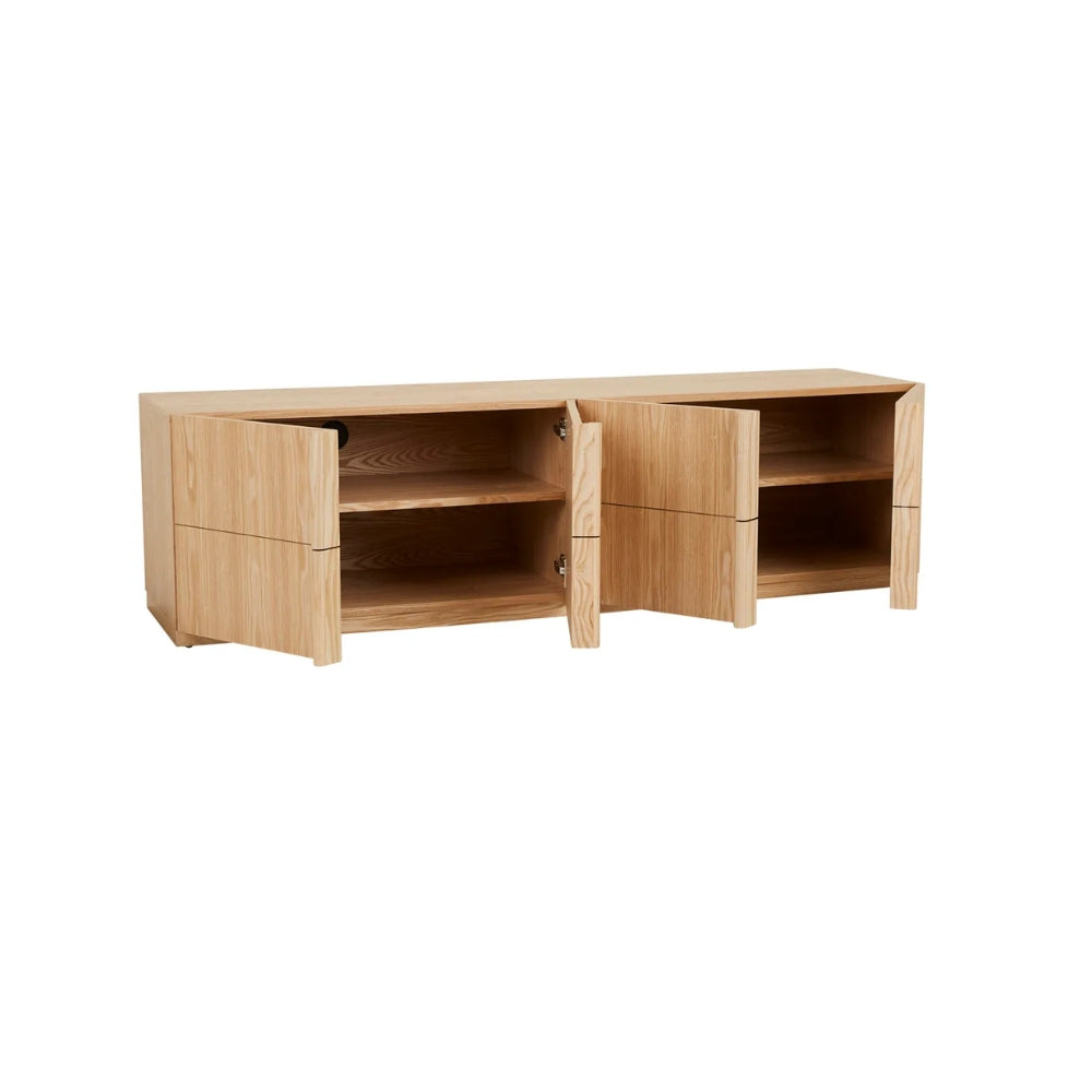 Kin 4 Door TV Unit in Natural Ash