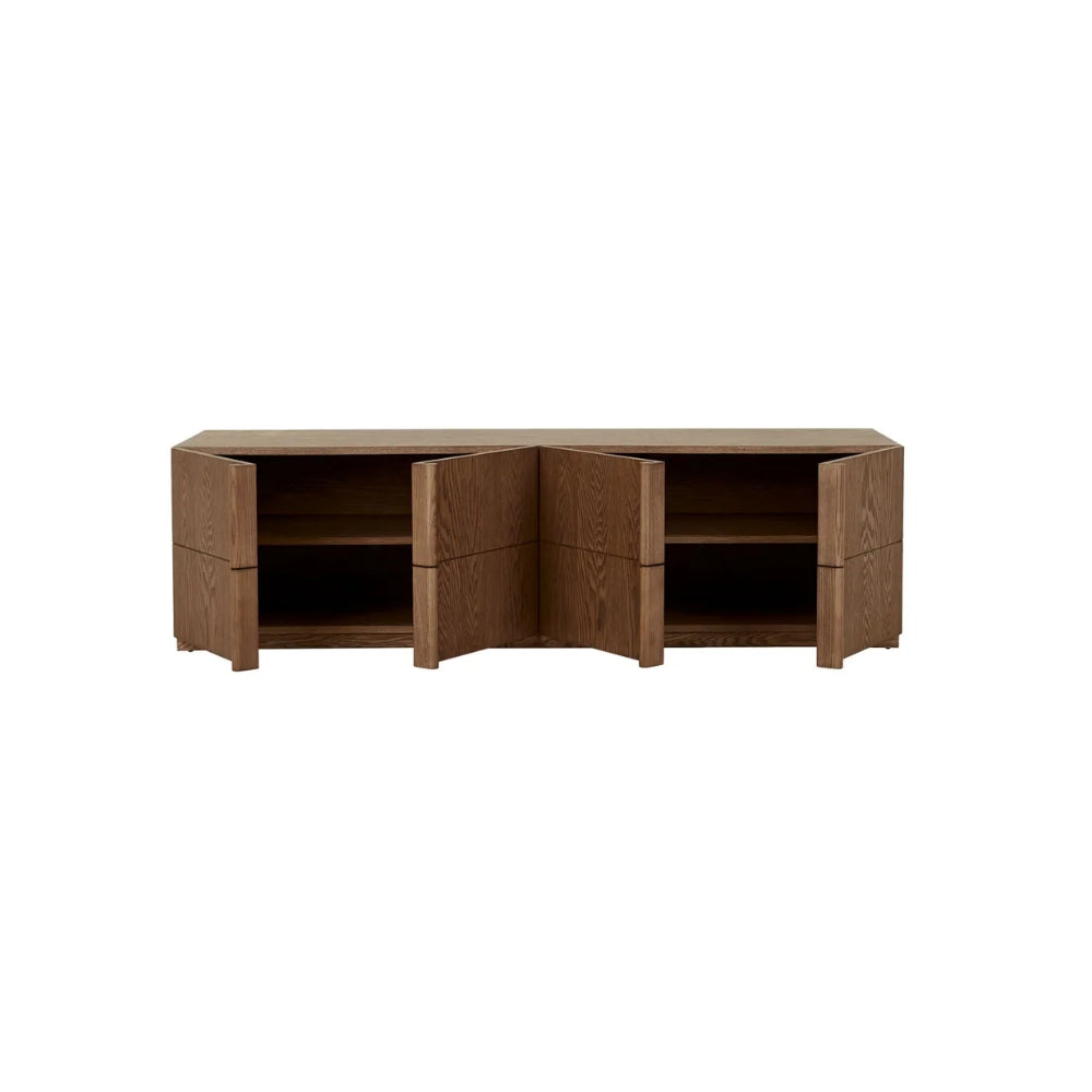Kin 4 Door TV Unit in Smoked Ash