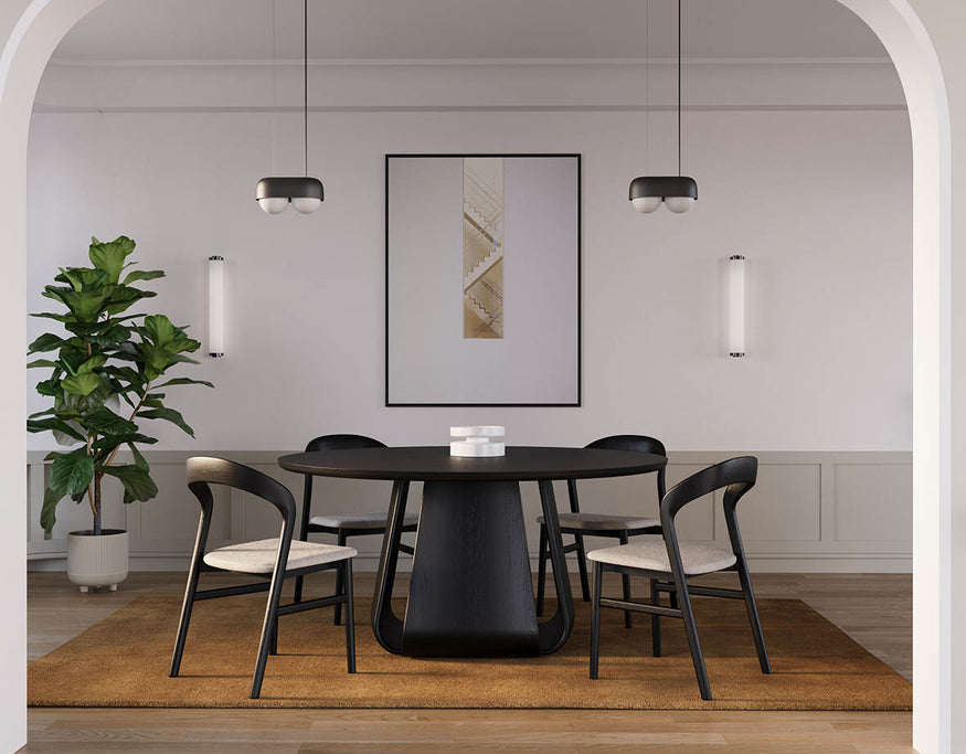 Lambert Round Dining Table in Black