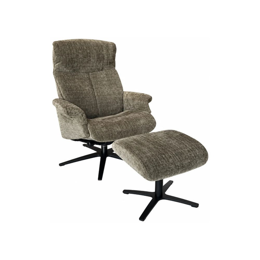 Lola Motion Chair & Footstool in Fabric