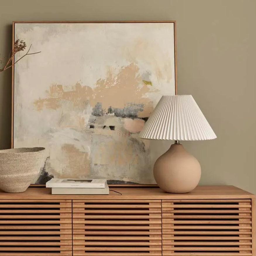 Lorne Ball Table Lamp in Nude Sand/White