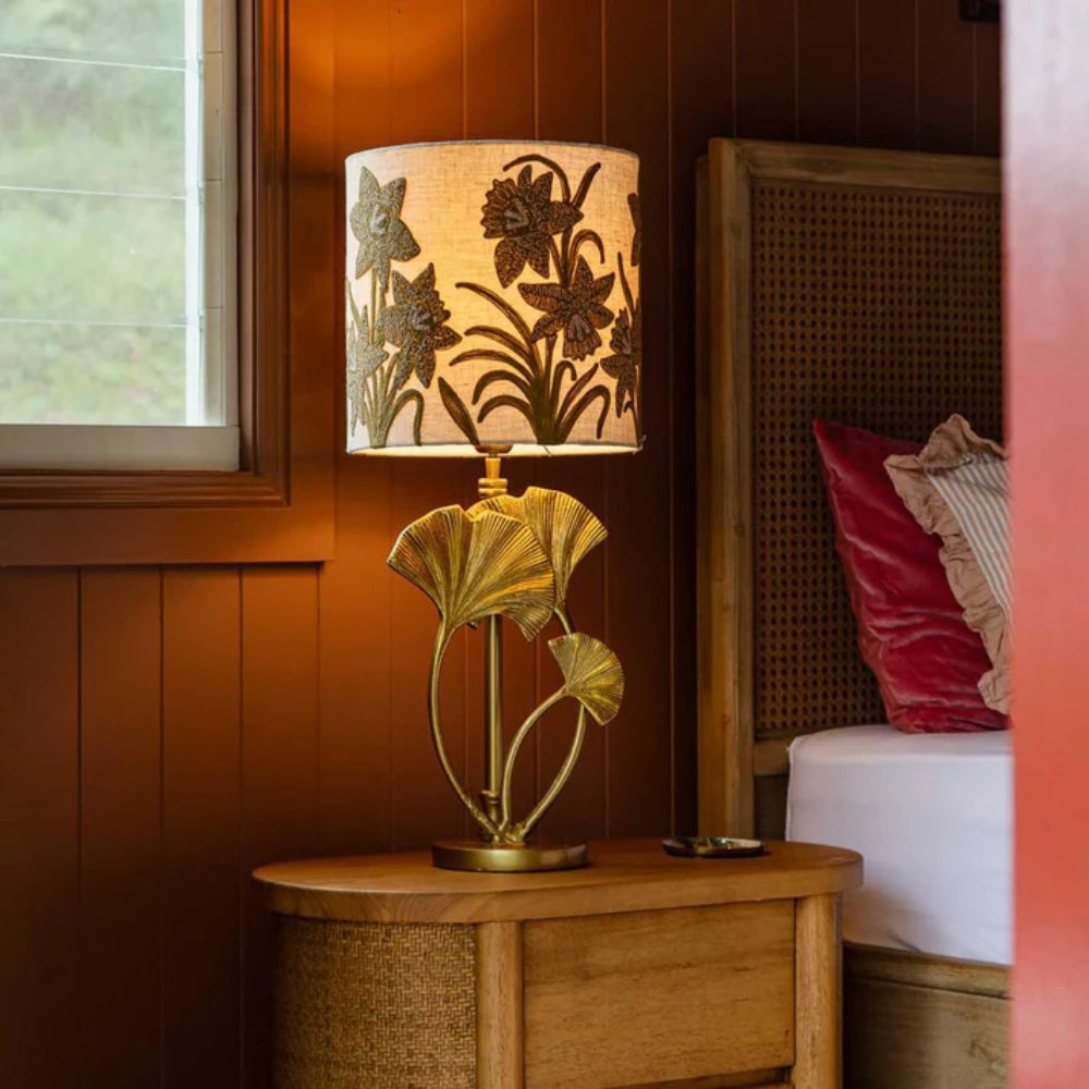 Lotus Leaf Table Lamp/Butternut Shade