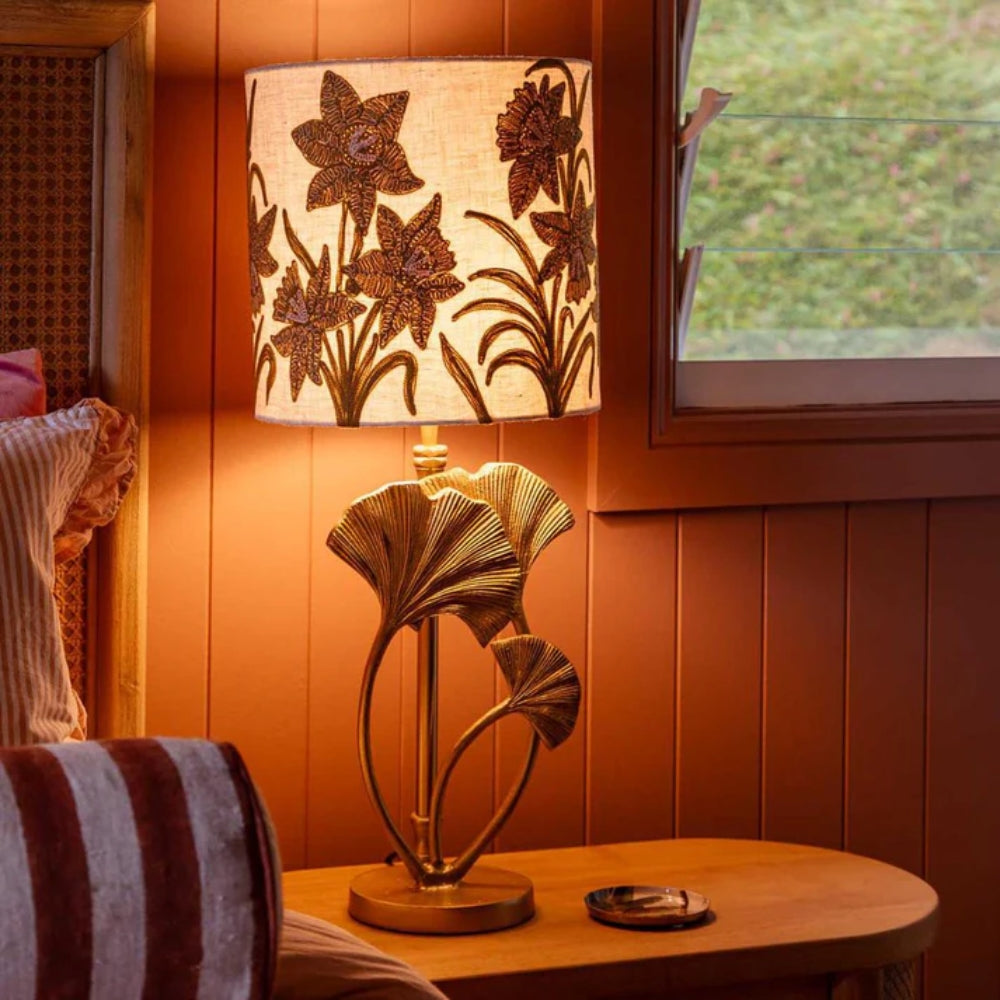Lotus Leaf Table Lamp/Butternut Shade