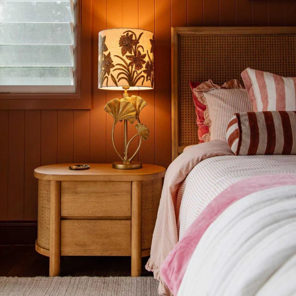 Lotus Leaf Table Lamp/Butternut Shade