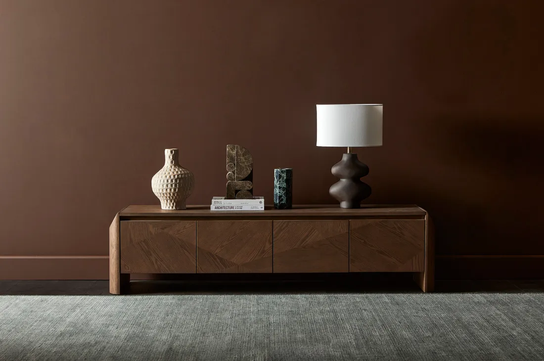 Luna Entertainment Unit in Smoked Ash