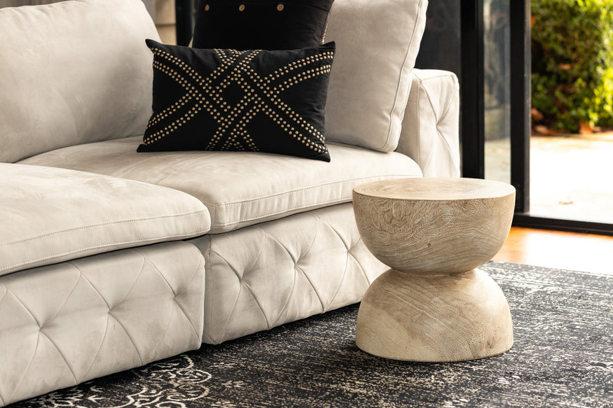 Hemi Side Table in Bleached Sheesham