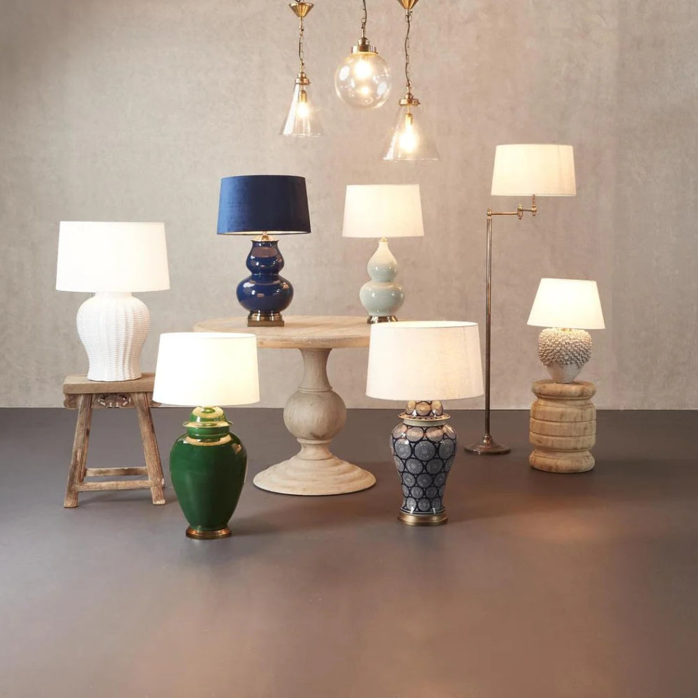 Macleay Floor Lamp in Antique Brass/Ivory Shade