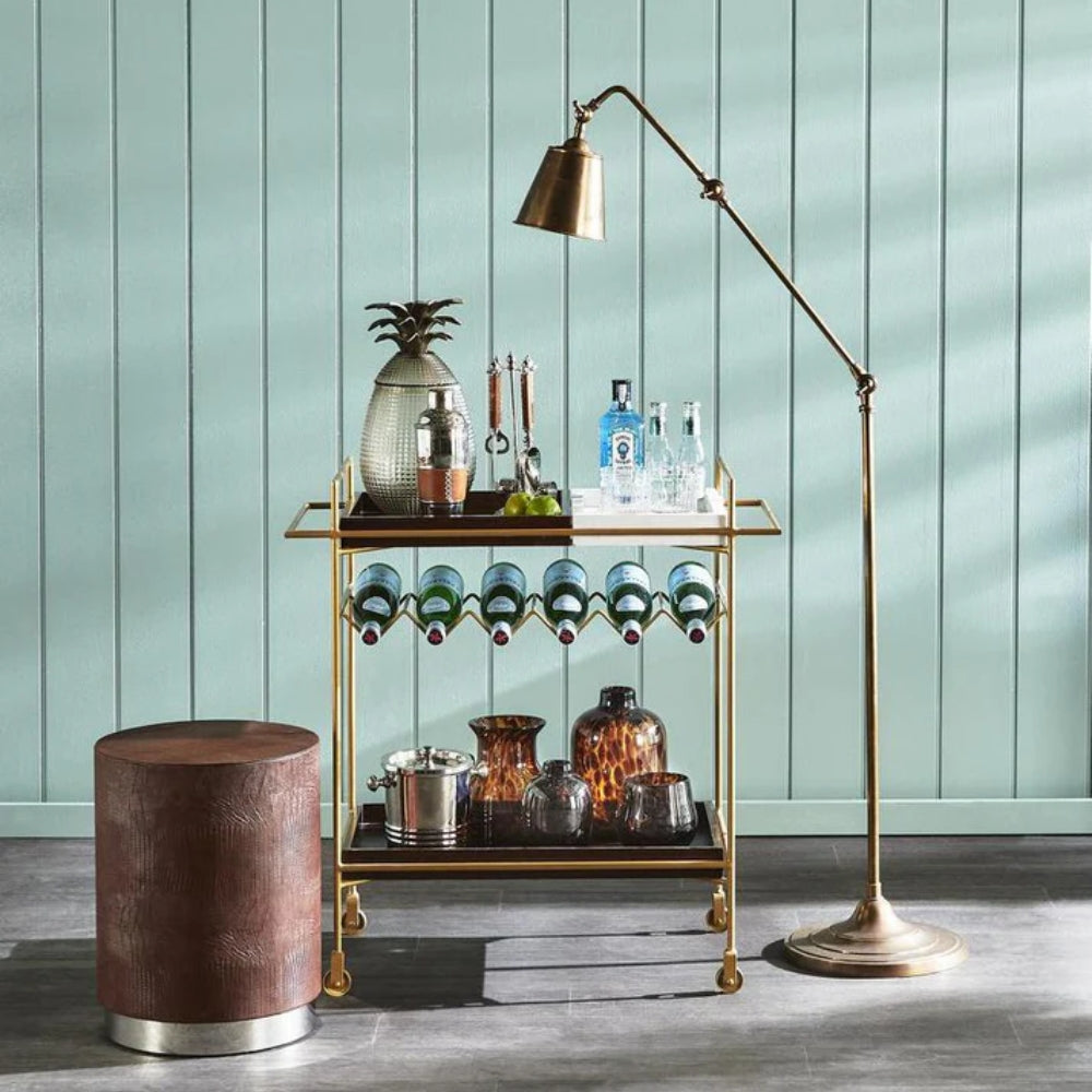 Newbury Floor Lamp in Antique Brass