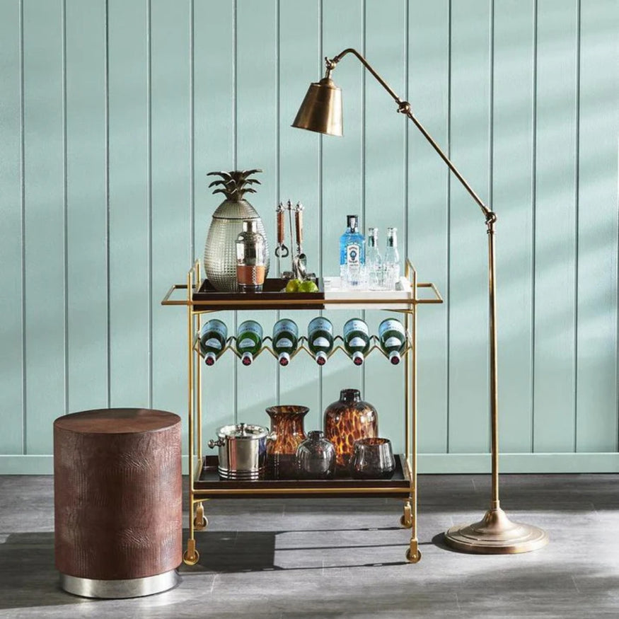 Newbury Floor Lamp in Antique Brass