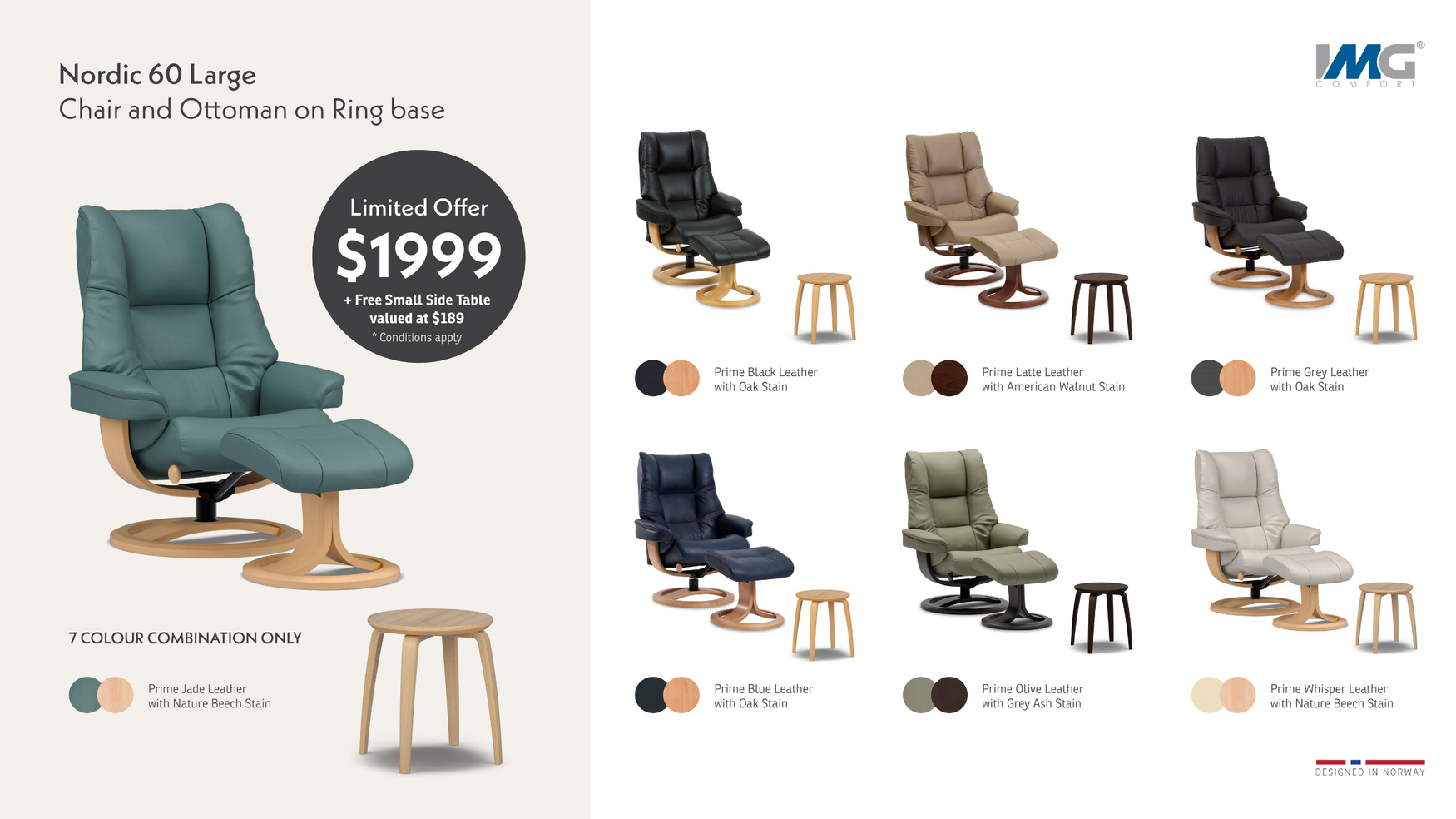 Nordic 60L + with FREE Side Table Bundle