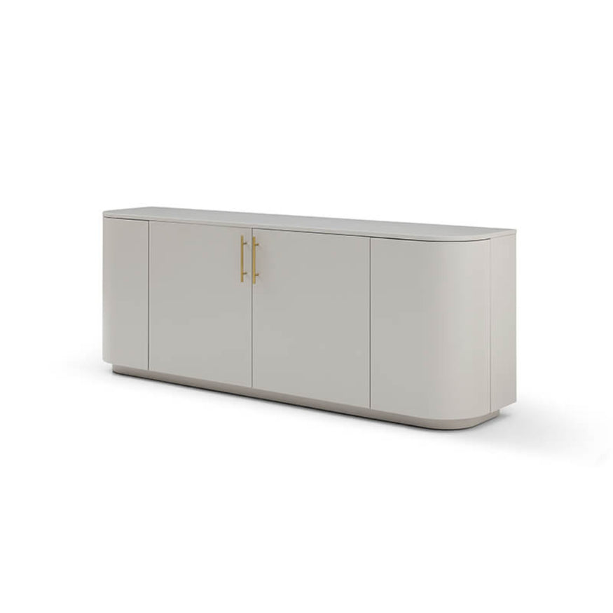 Oakura Sideboard in Matte Beige & Brass