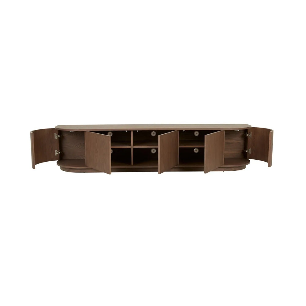 Oberon Crescent TV Unit in Smoked Ash