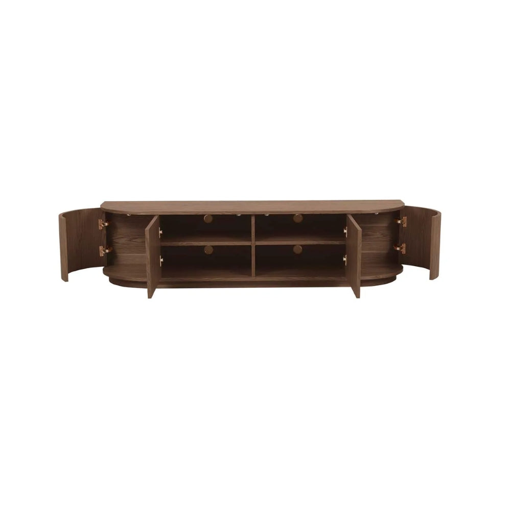 Oberon Crescent TV Unit in Smoked Ash