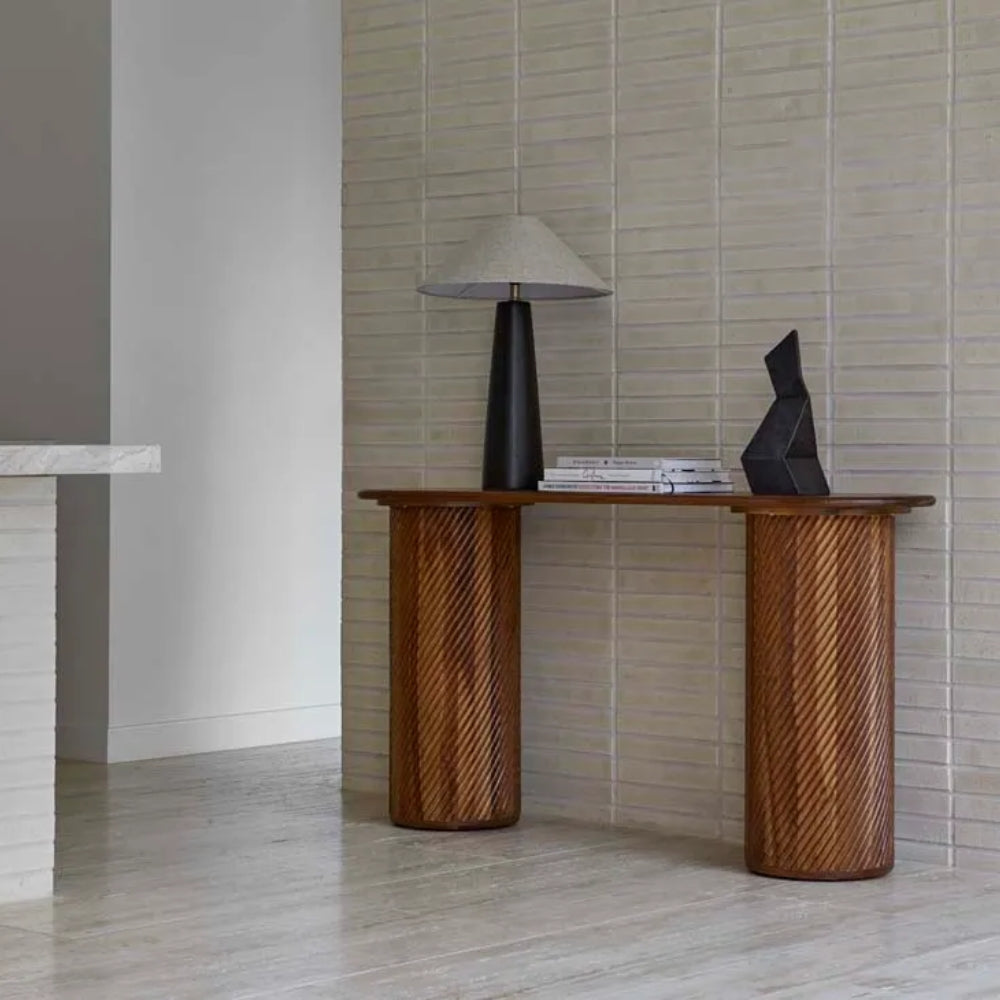 Orion Pillar Console in Teak