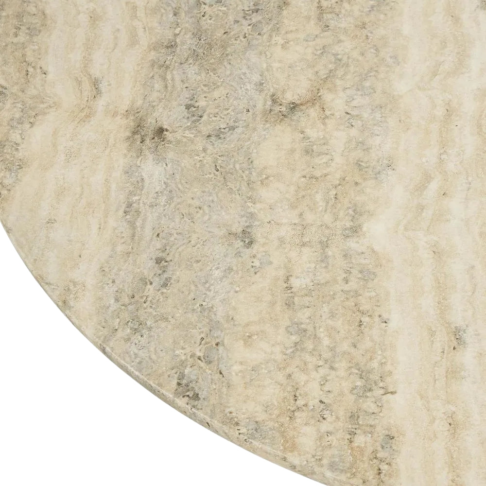 Parisi Round Coffee Table in Grey Travertine Look - Outdoor