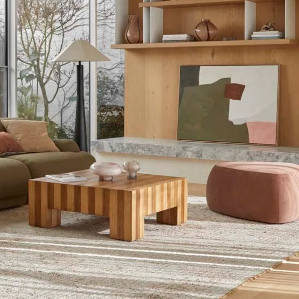 Pebble Ottoman in Syrup Velvet