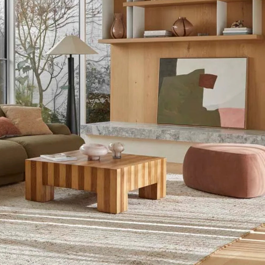 Pebble Ottoman in Syrup Velvet