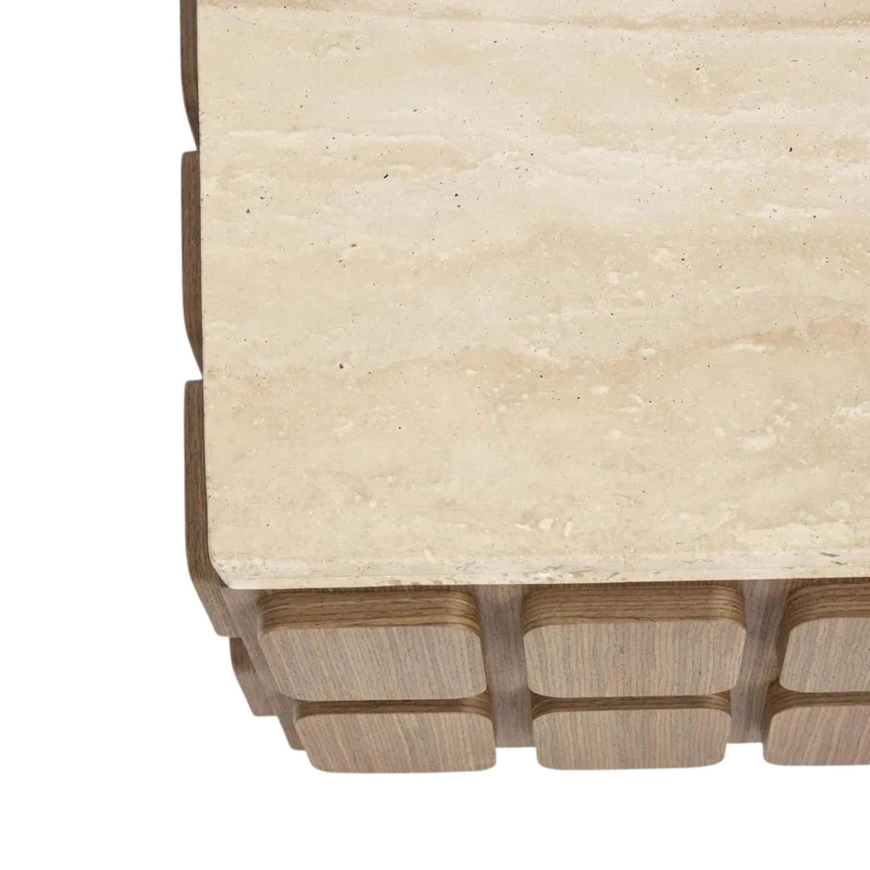 Porto Travertine & Walnut Coffee Table