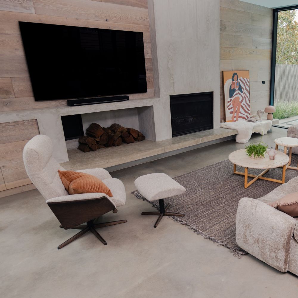 Roland Motion Chair & Footstool in Fabric