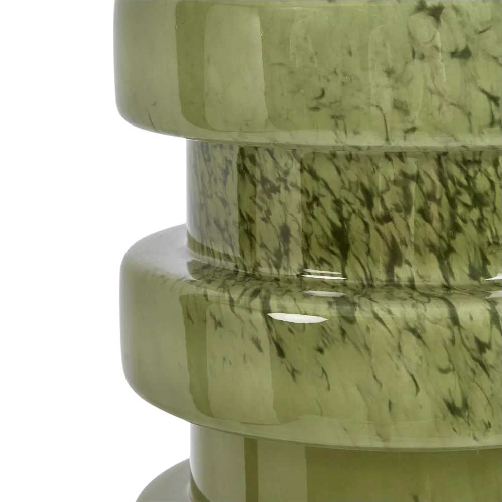 Remy Green Glass Table Lamp/White Shade