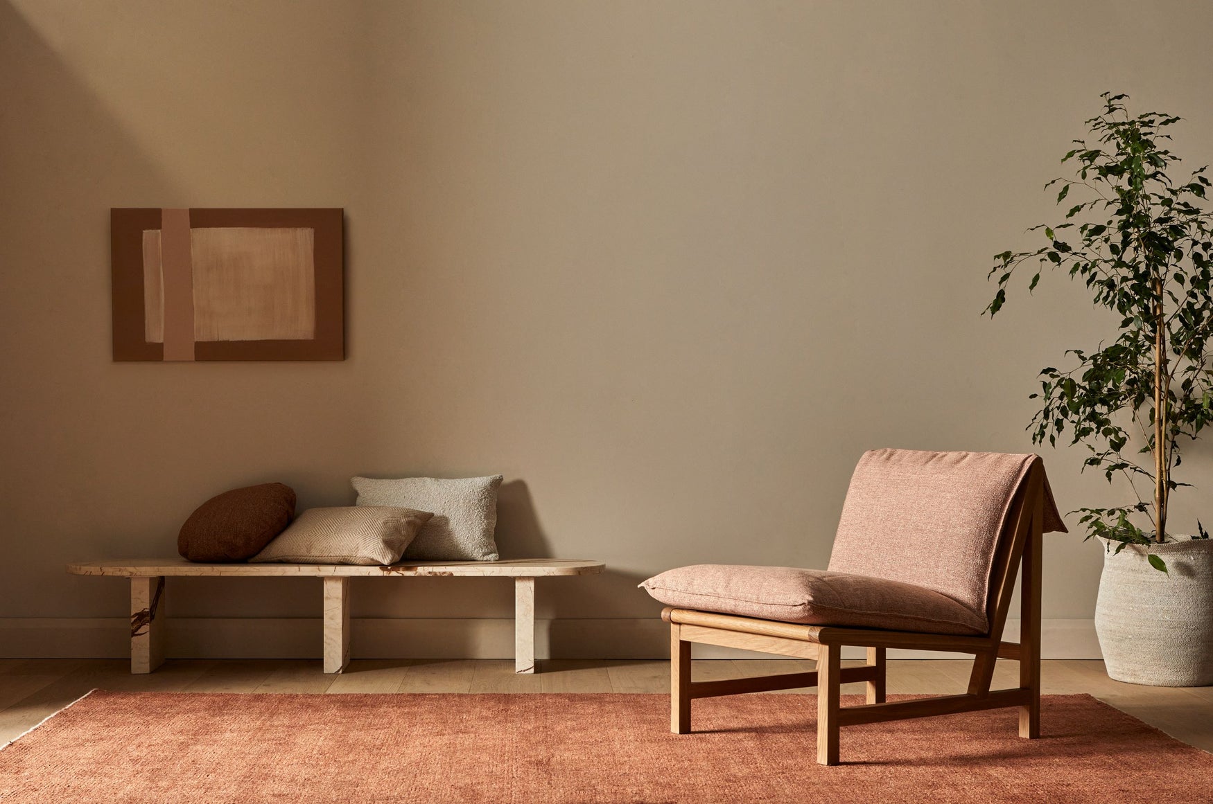 Sketch Cantaloupe Occasional Chair in Camel Leather