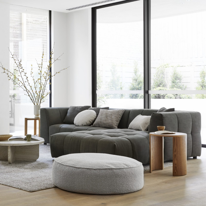 Sidney Slouch Sofa in Cinder Grey