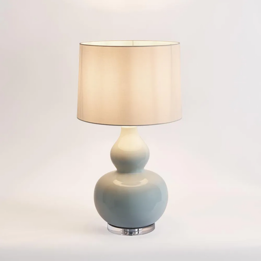 Sutton Light Blue Table Lamp / White Shade
