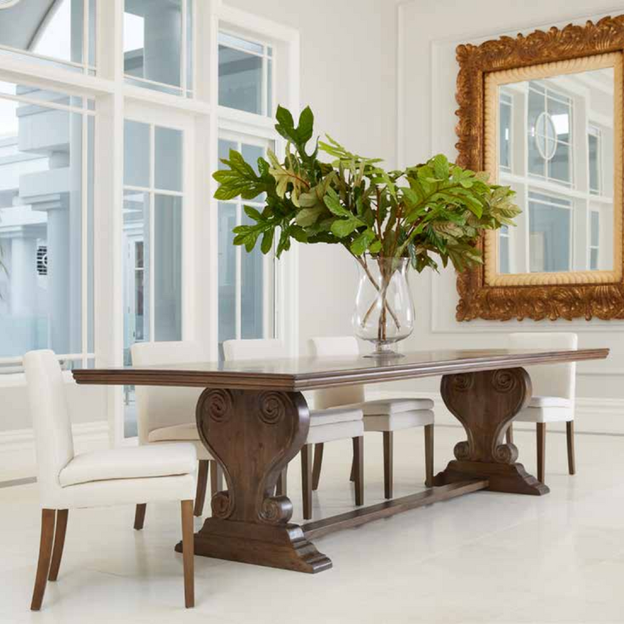 Symphony Harp Base Dining Table in Mud Grey