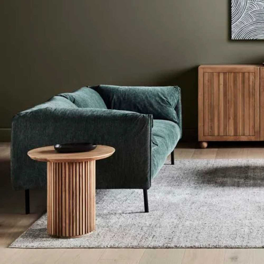 Tully Round Side Table in Natural Teak