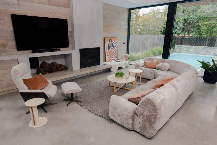 Roquette Side Table in Light Travertine