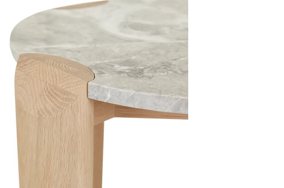 Willa Marble Side Table in Grey Marble & Light Oak