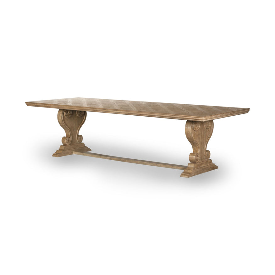 Symphony Harp Base Dining Table in Mud Grey