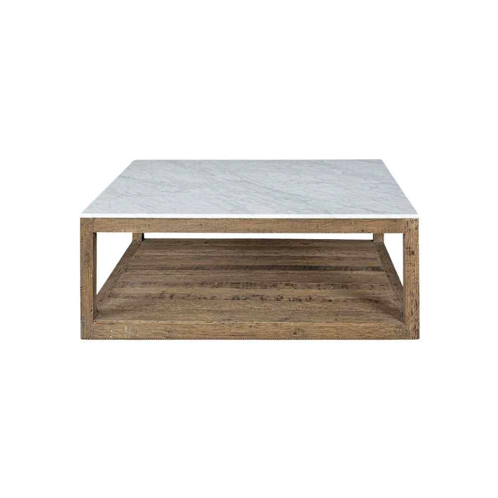 Denver Marble Coffee Table in Natural & White