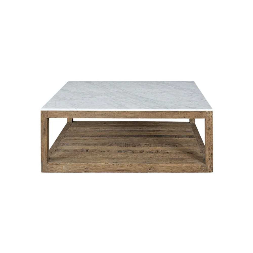 Denver Marble Coffee Table in Natural & White