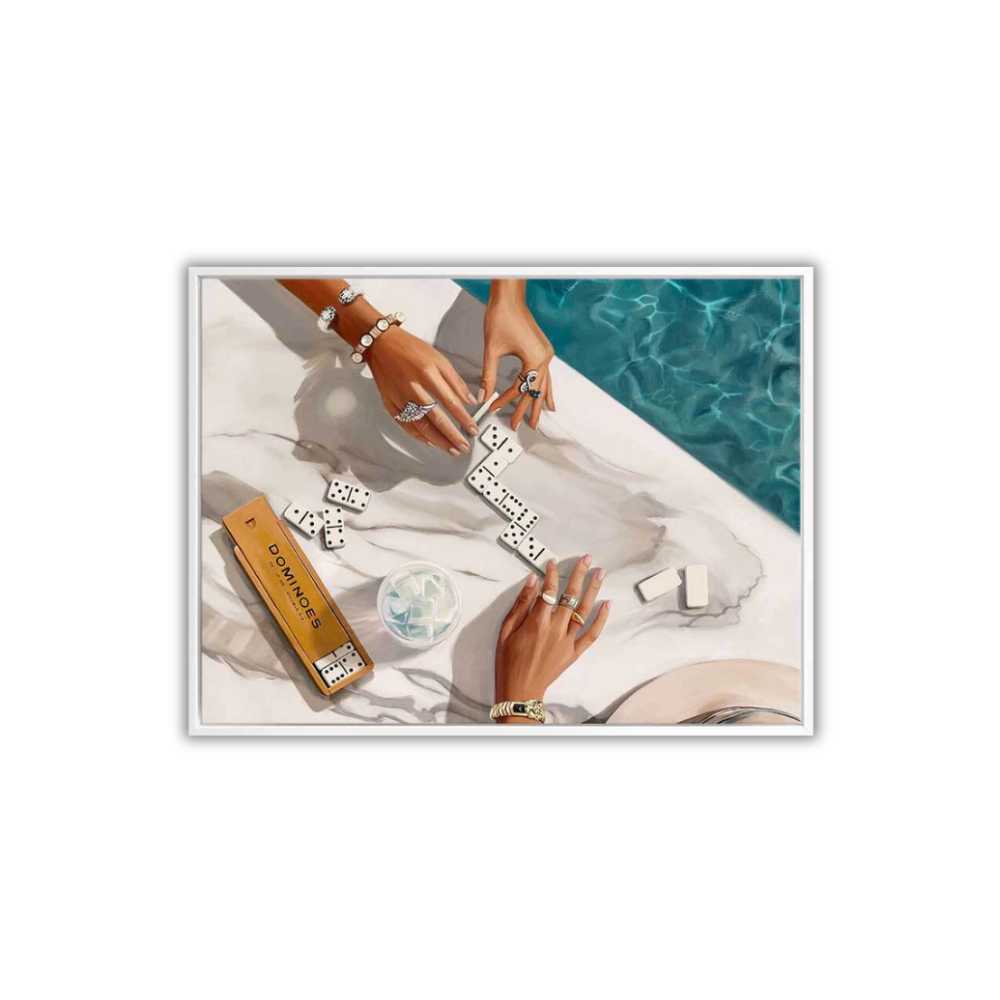 Poolside Dominoes Canvas