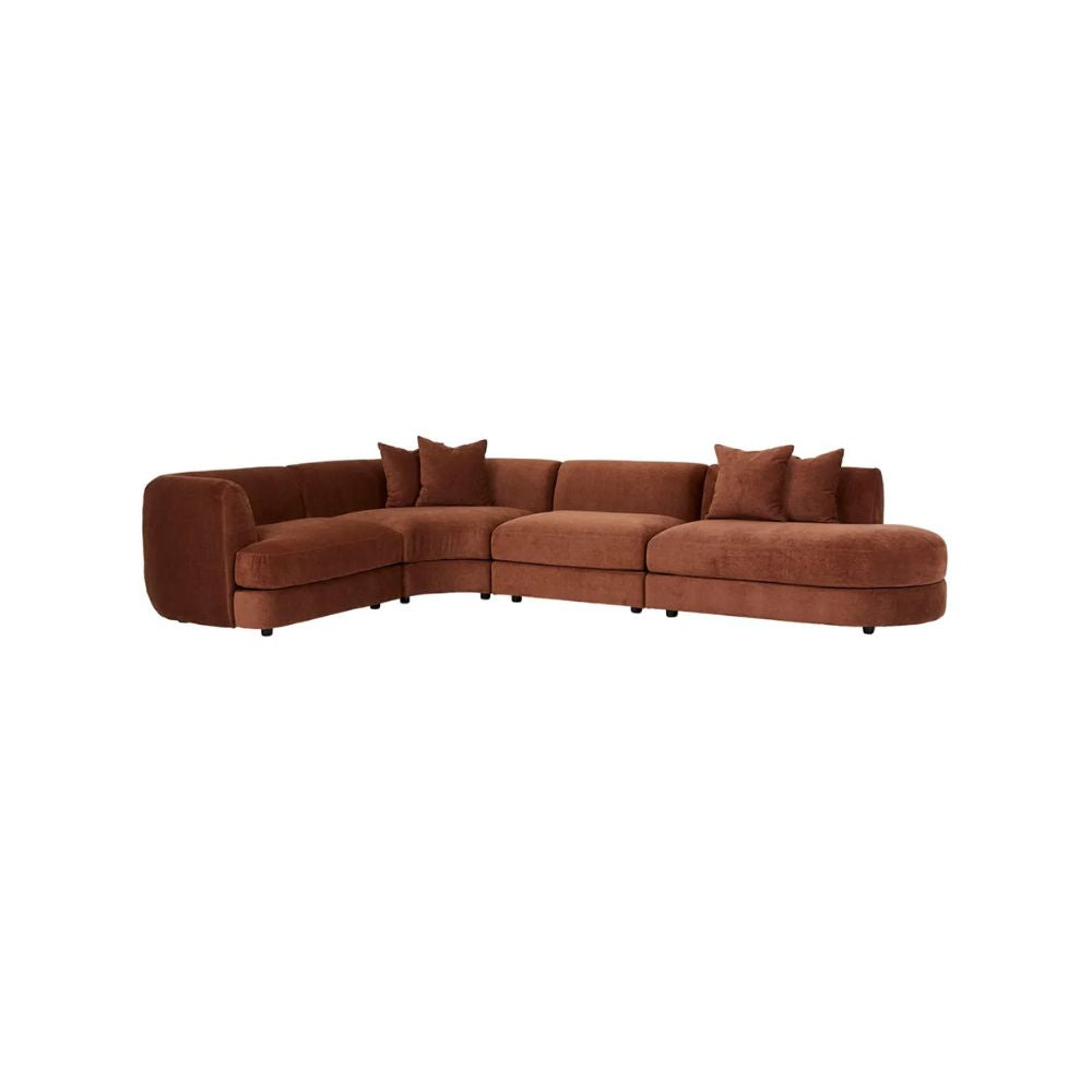Madrid Curve Sofa Modular in Chestnut