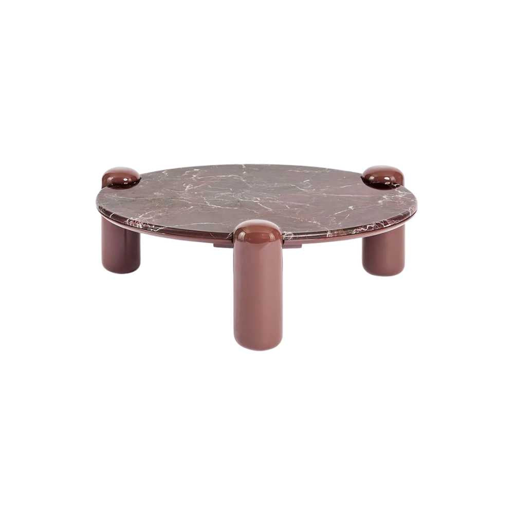 Nobo Coffee Table Large in Matt Red Vein Marble/High Gloss