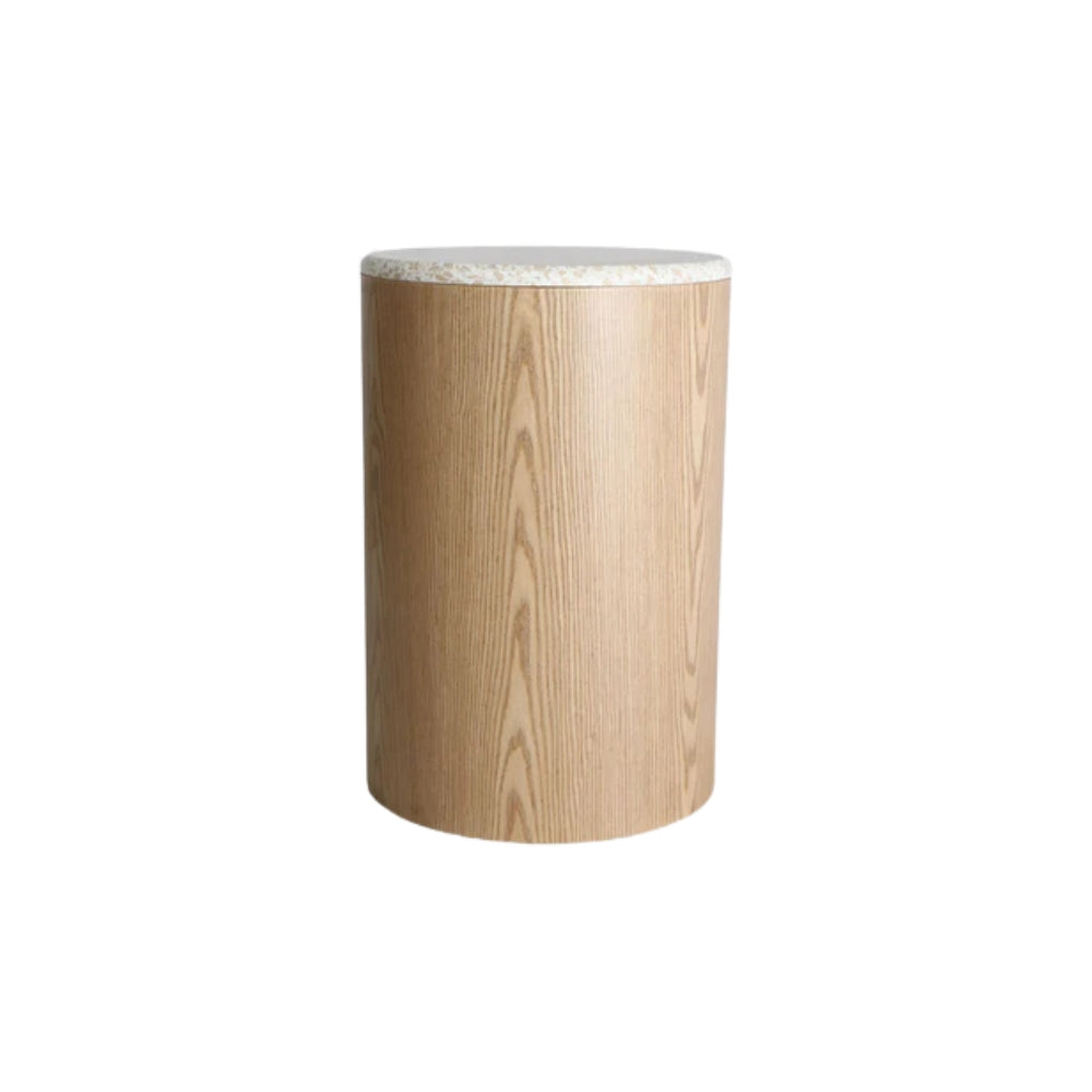 Arlo Side Table in Light Oak & Terrazzo