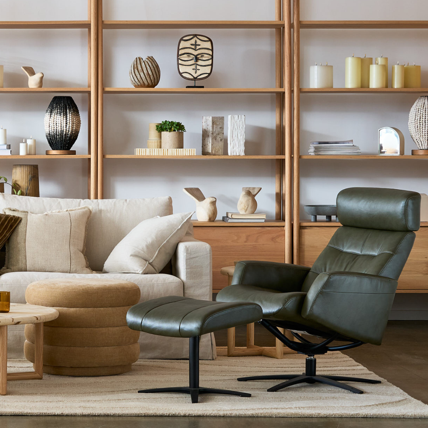 Charlie Recliner in Aurora Leather
