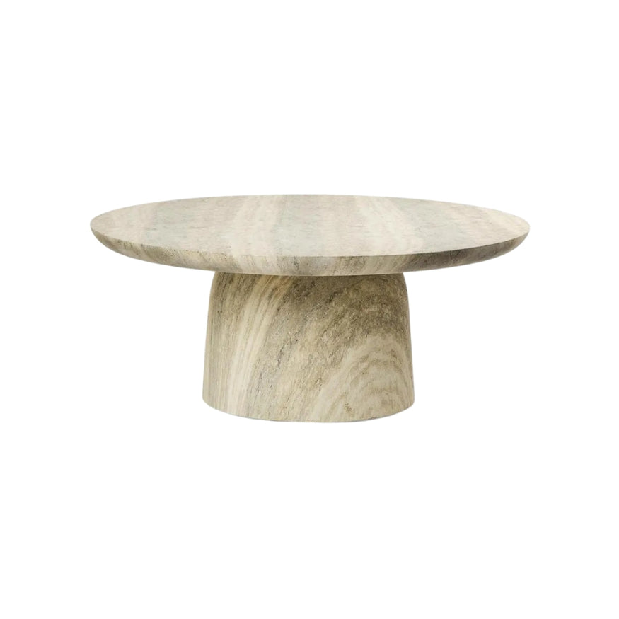 Parisi Round Coffee Table in Grey Travertine Look - Outdoor