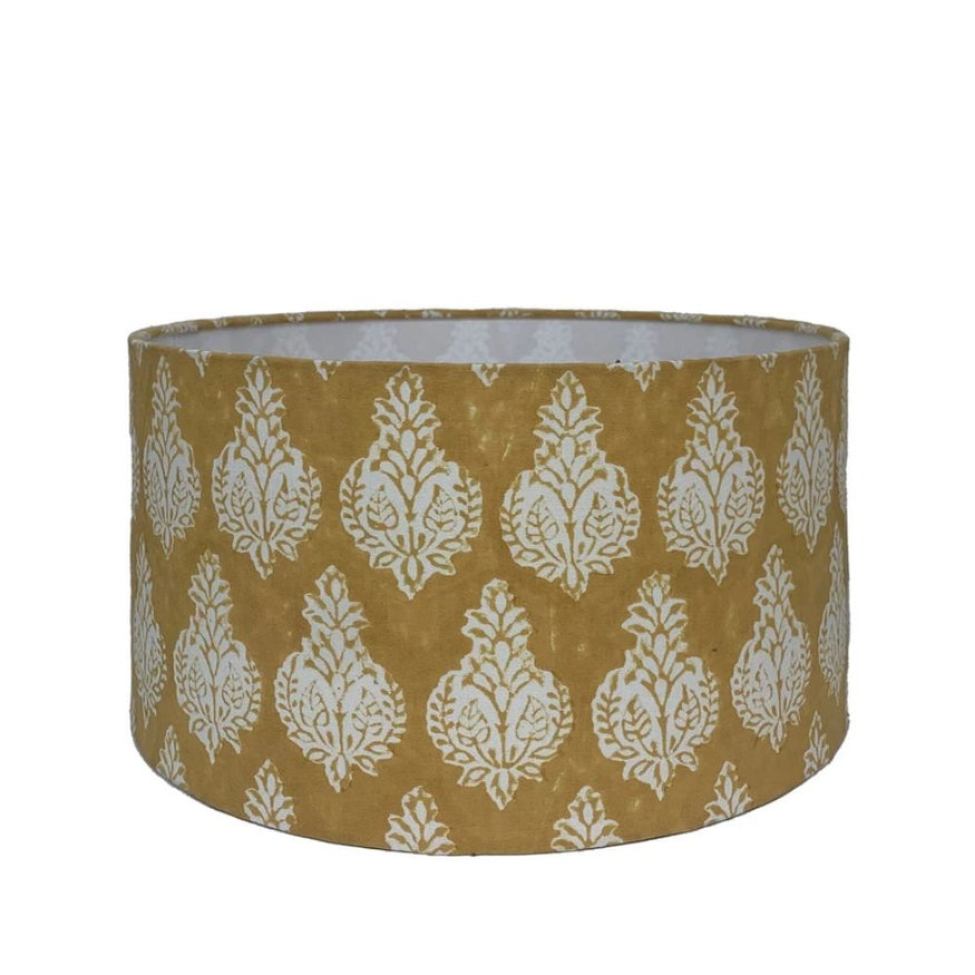 Drum Lamp Shade in Bouti Mustard