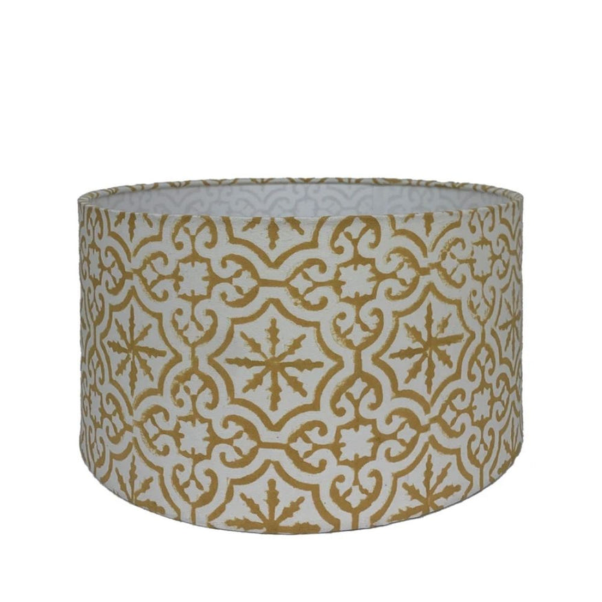 Drum Lamp Shade in Tile Mustard