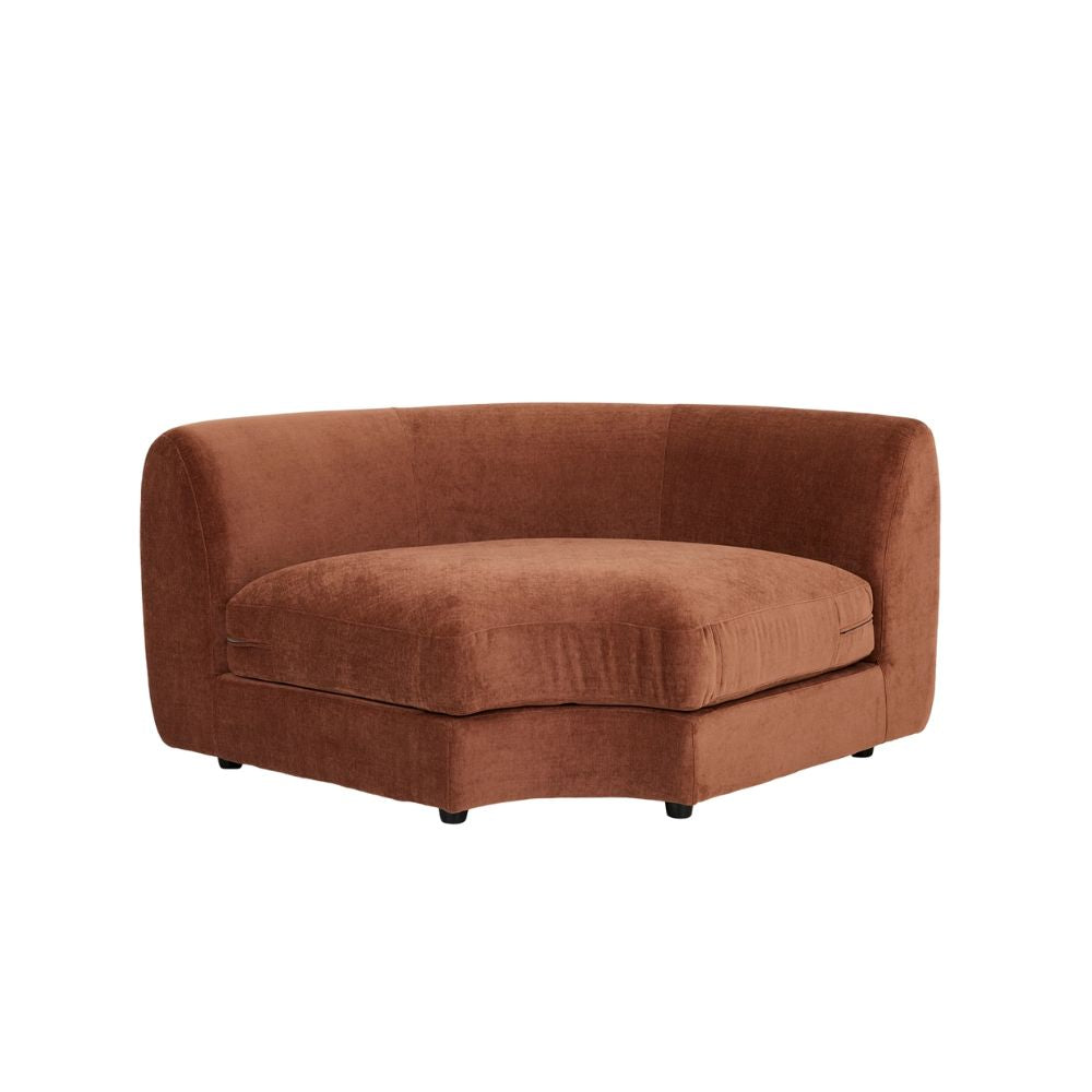 Madrid Curve Sofa Modular in Chestnut